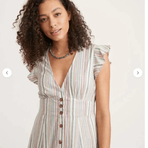 Marine Layer Camilla Midi Dress Multi Striped Size XL NWT - Picture 3 of 15